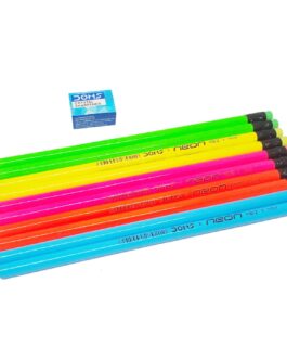 Doms Neon Eraser Tipped Pencil (Pack of 10)