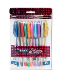 Linc Shine Glitter Pen Set of 10 Vibrant Colours